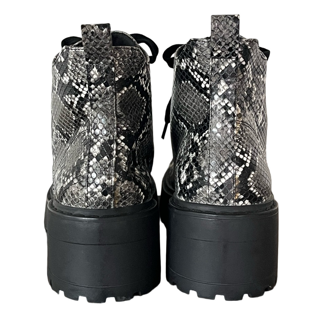Skechers Snake Print Chunky Combat Boots Size 8 - Picture 5 of 11
